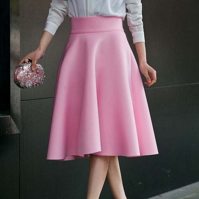 High Waist Pleated Elegant Skirt
