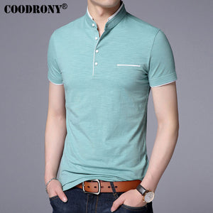 COODRONY Mandarin Collar Short Sleeve Tee Shirt Men 2017 Spring Summer New Top Men Brand Clothing Slim Fit Cotton T-Shirts S7645