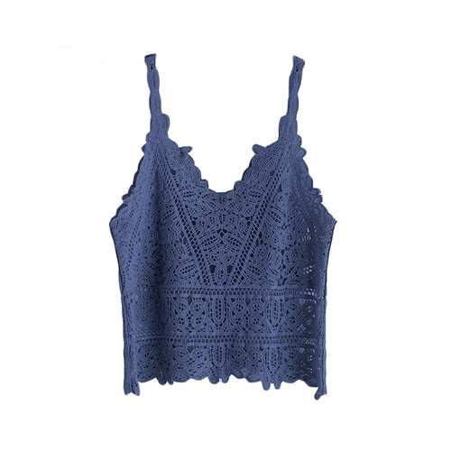 Blue Crochet Cami Top