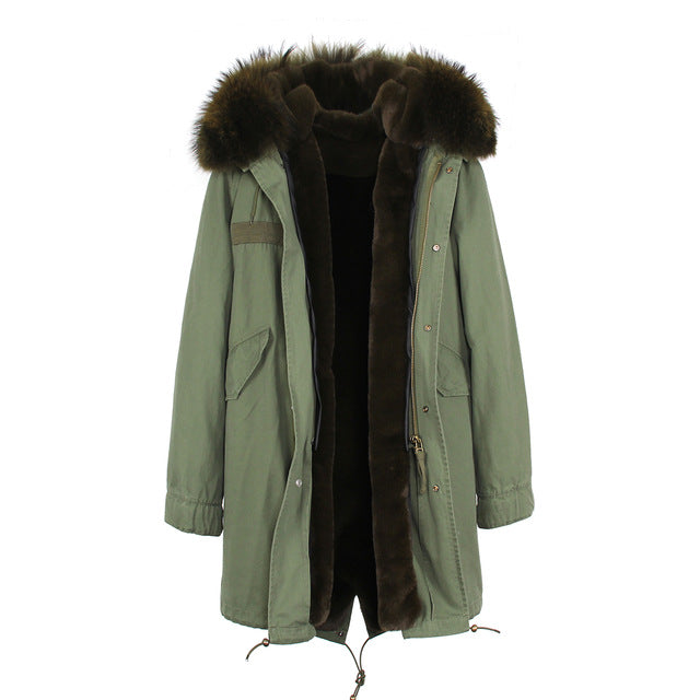 Large Fur Hooded Coat