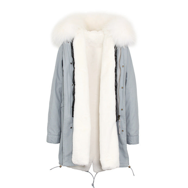 Large Fur Hooded Coat
